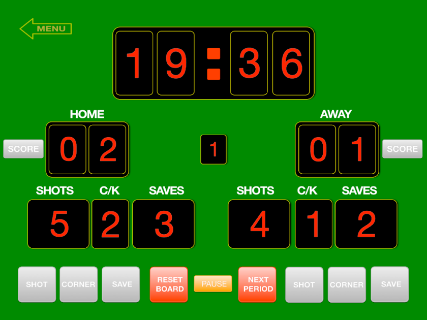ScoreKeeper - ScoreBoard Screen 3