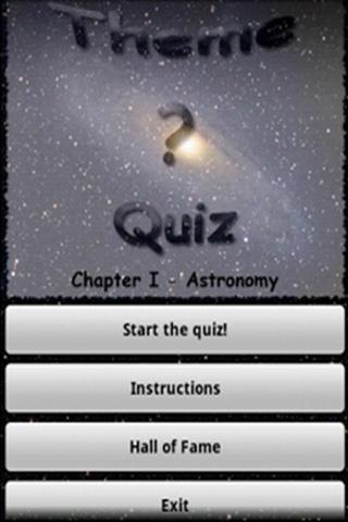 Theme Quiz Chapter I Astronomy