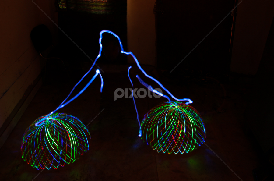 Alien with domes by Shobhit Tiwari - Abstract Light Painting