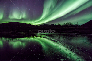twin aurora by Benny Høynes - Landscapes Waterscapes