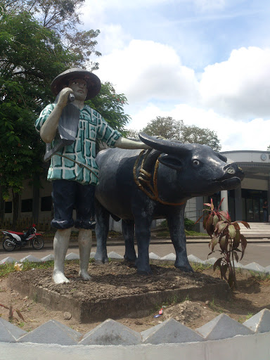 Farmer with Carabao Statue