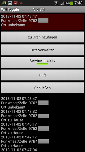 Wifi Toggle per Funkzelle