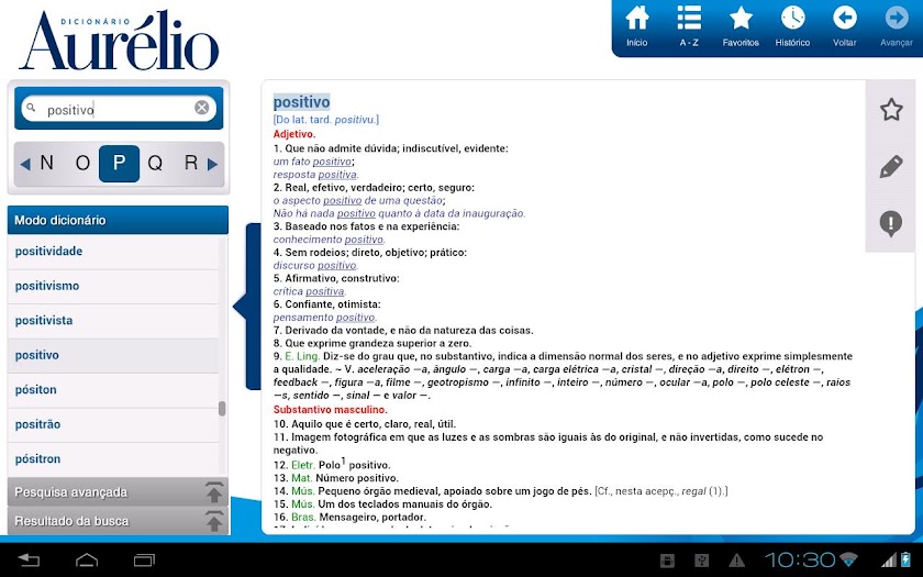 Dicionário Aurélio - Tablet Screen 2