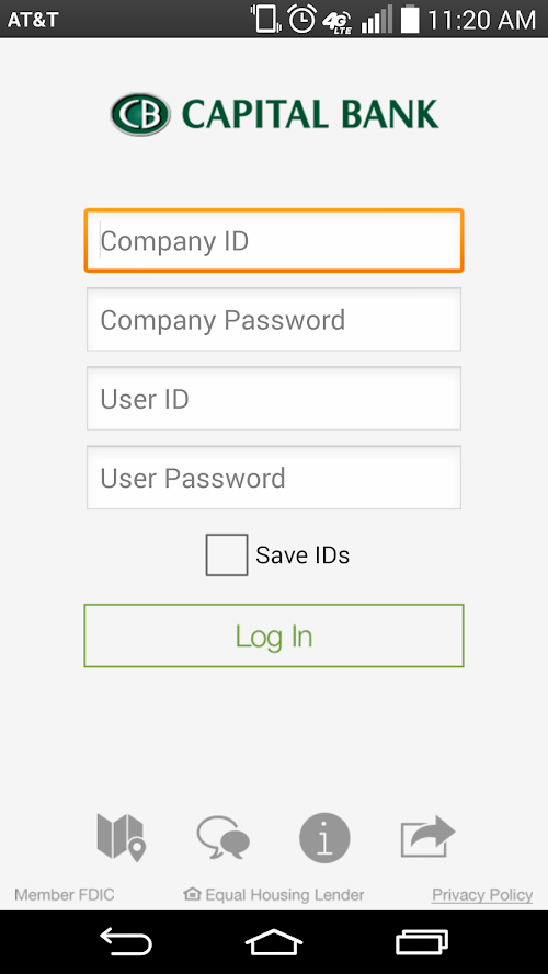 Android application Capital Bank Business Banking screenshort