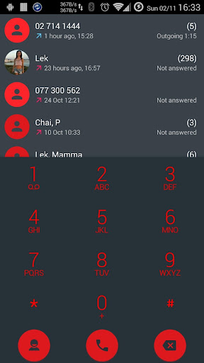 Dialer theme Droid L Red