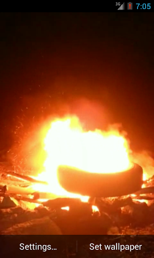 Tire burning Live Wallpaper