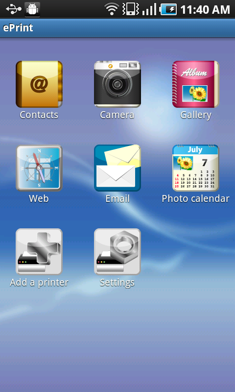 Android application ePrint screenshort