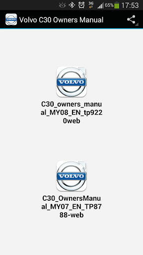 Volvo C30 Owners Manual