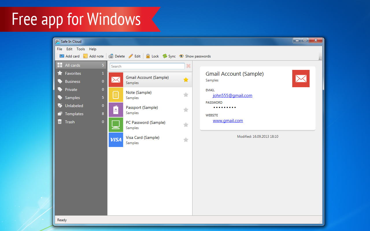 Safe in cloud password