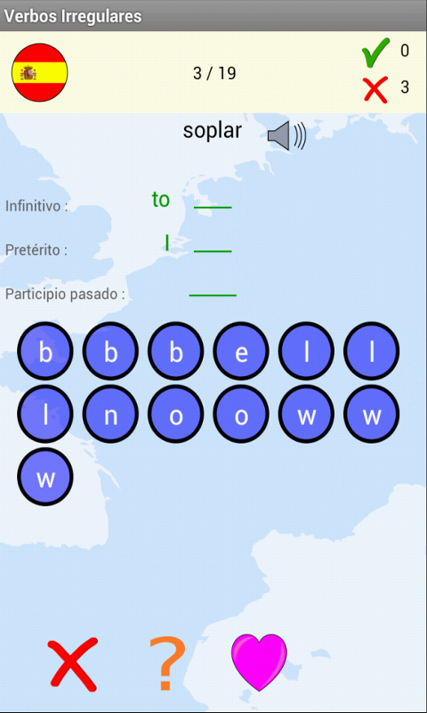 Android application English Irregular Verbs screenshort