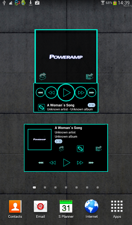 Android application Poweramp widget TRON TURQUOISE screenshort