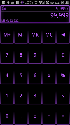 SCalc Neon Purple theme