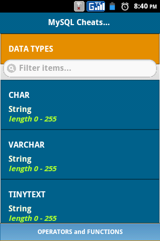 MySQL Cheatsheet