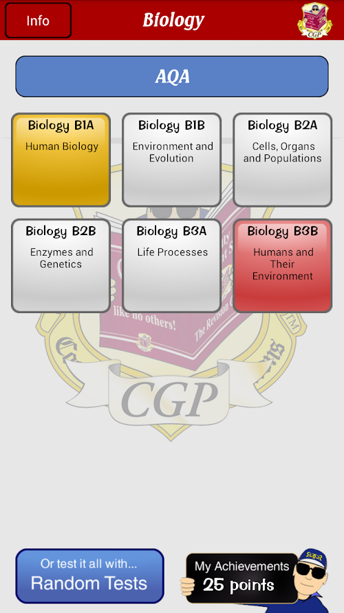Android application Test &amp; Learn — GCSE Biology screenshort