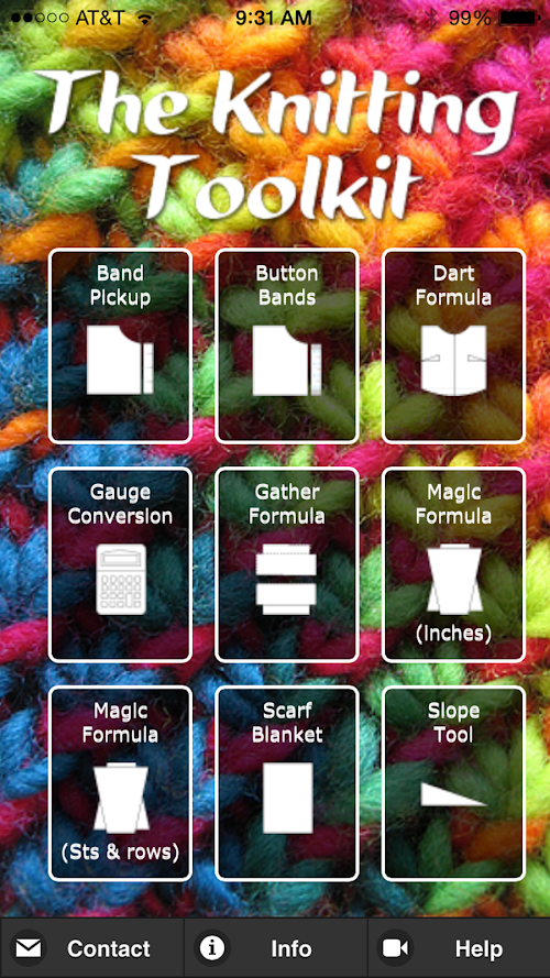 Android application Knitting Toolkit screenshort