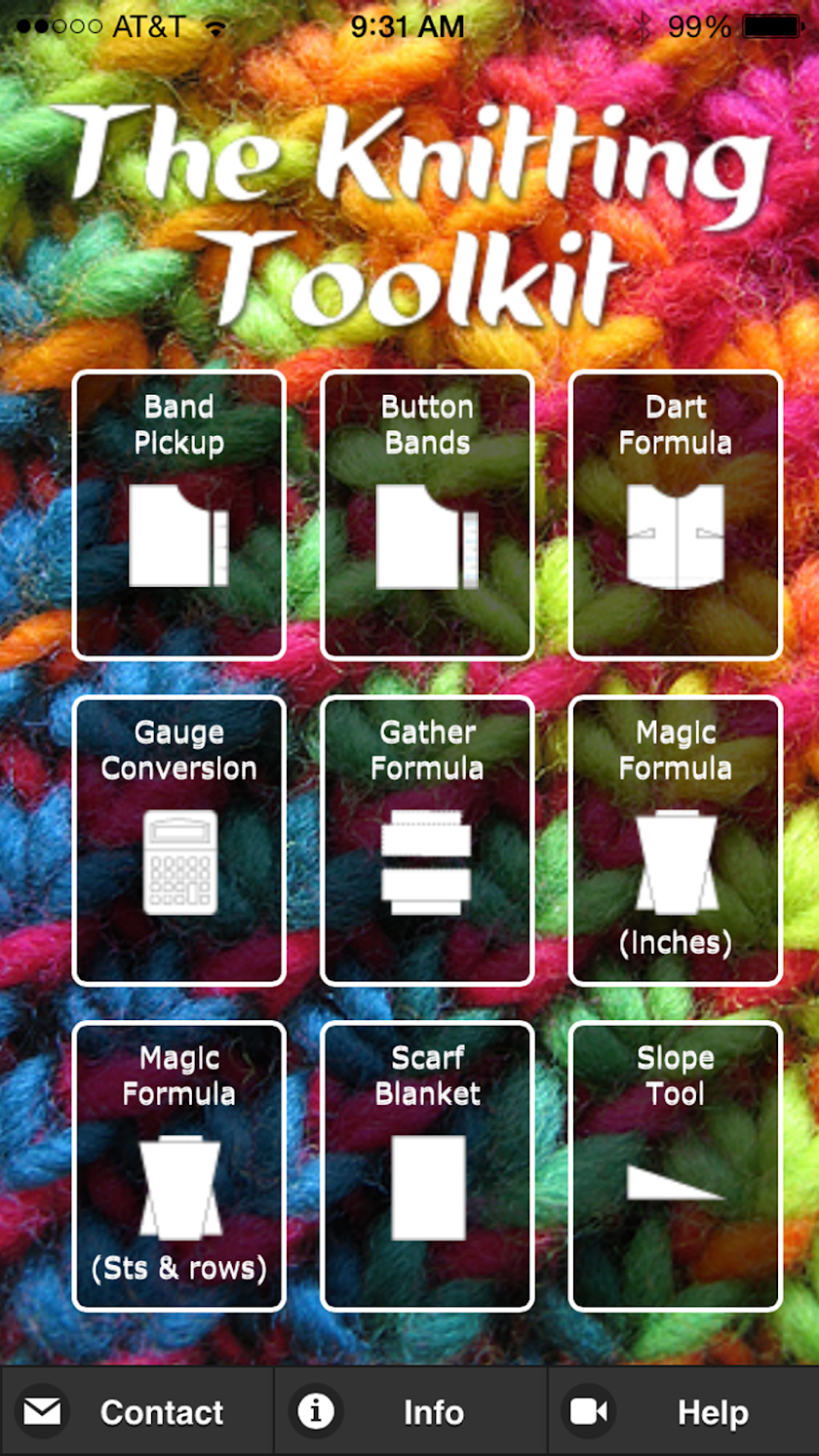 Knitting Toolkit Screen 1
