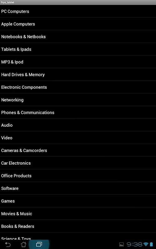Android application Frys Electronics Viewer Tablet screenshort