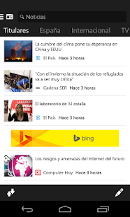 Captura de pantalla de la aplicacion Android MSN