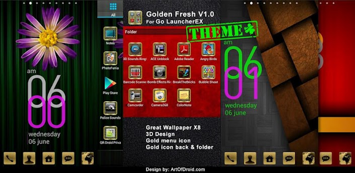 Goldfresh Go LauncherEX Theme v1.2 APK