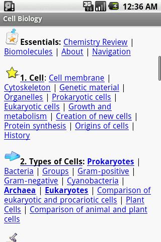 Android application Cell Biology Study Guide screenshort