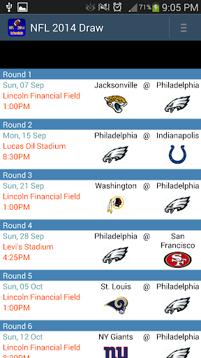 【免費運動App】NFL 2014 Schedule-APP點子