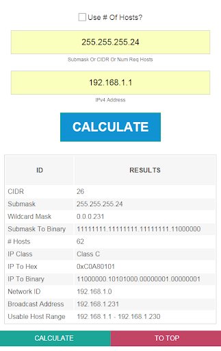 CIDR Calculator