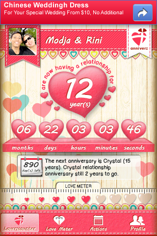 Android application Relationship Lover Counter Pro screenshort