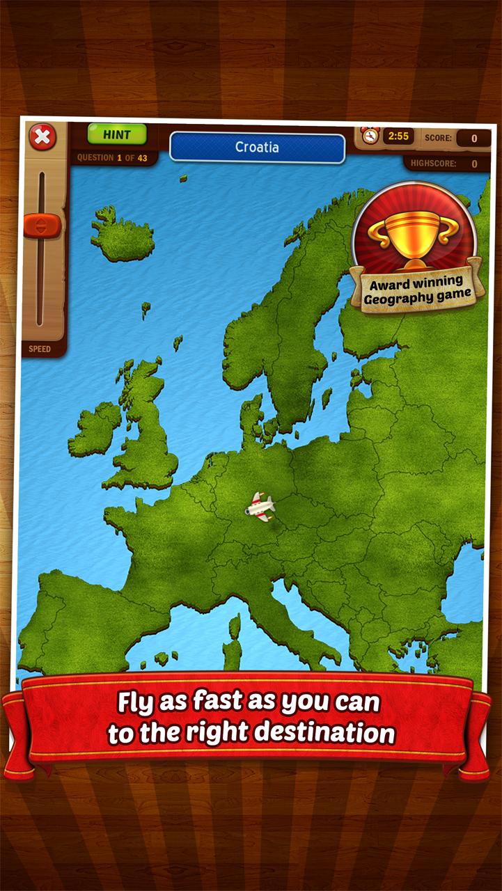 Android application GeoFlight Europe: Geography screenshort