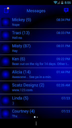 GO SMS PRO BLUE GRADIENT THEME