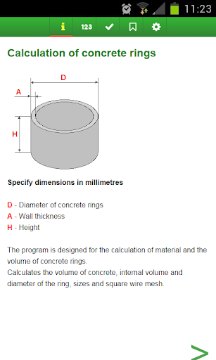 Calculation of concrete rings