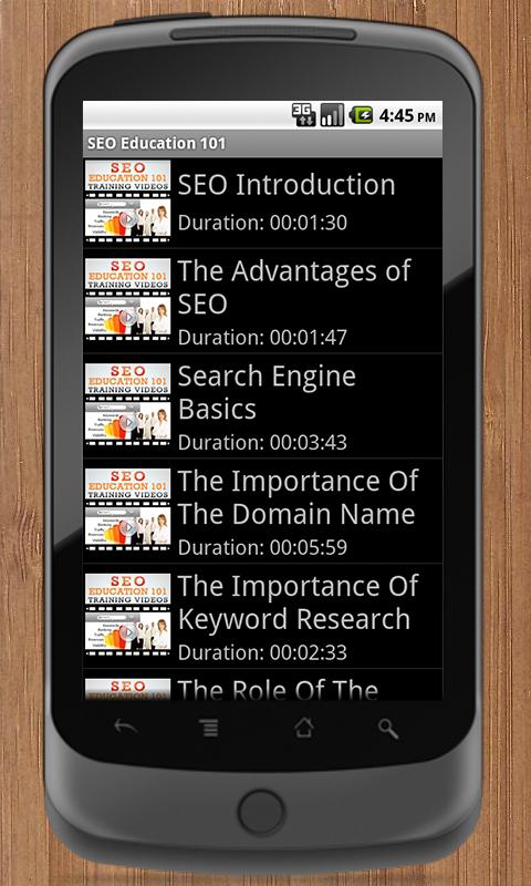 Android application SEO Education 101 screenshort