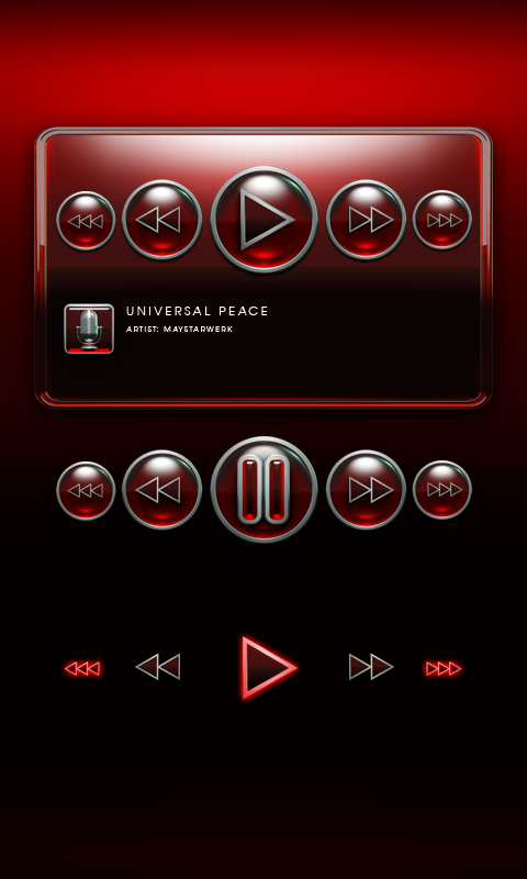 Poweramp Widget Red Glas Screen 2