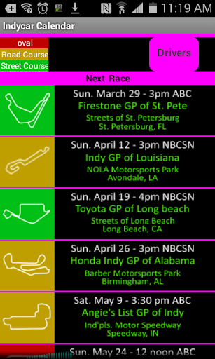 Indycar Calendar 2015
