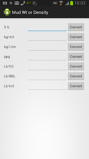 Convert Mud Wt or Density