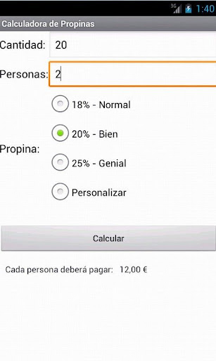 Calculadora de propinas