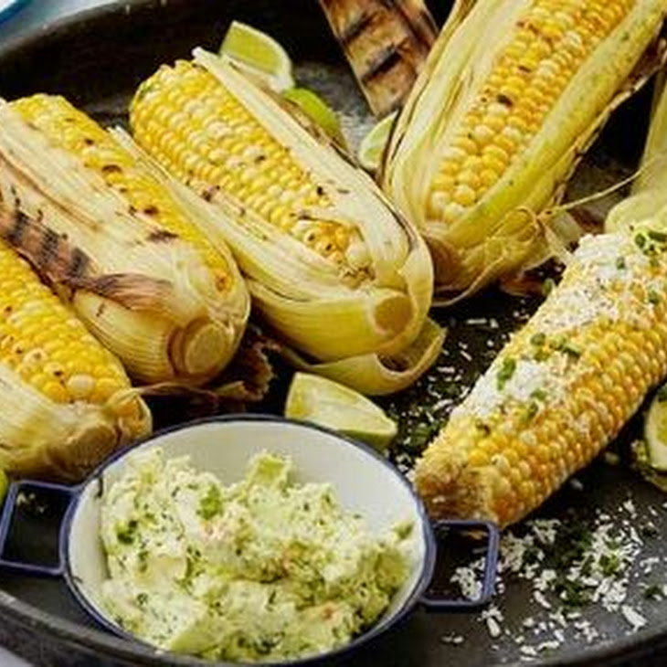 the butter on with cob dill corn On  And Cob The Corn Grilled  Fresh With The Share Garlic Lime Butter
