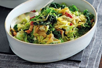 Cabbage with bacon & onions
