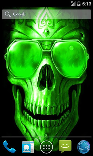 Green Skull Live Wallpaper