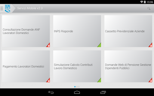 INPS Servizi Mobile per Tablet