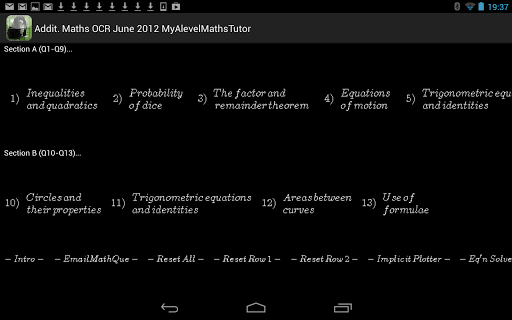 【免費教育App】Additional Maths OCR June 2012-APP點子