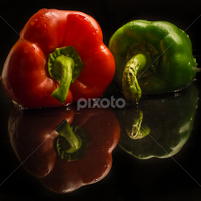 Red & green peppers by Fredrik A. Kaada - Food & Drink Fruits & Vegetables
