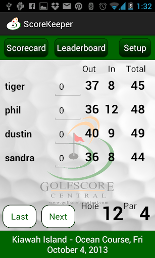 Golf Score Central ScoreKeeper