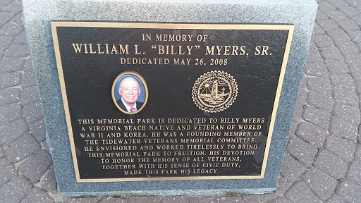Billy Myers Memorial Plaque