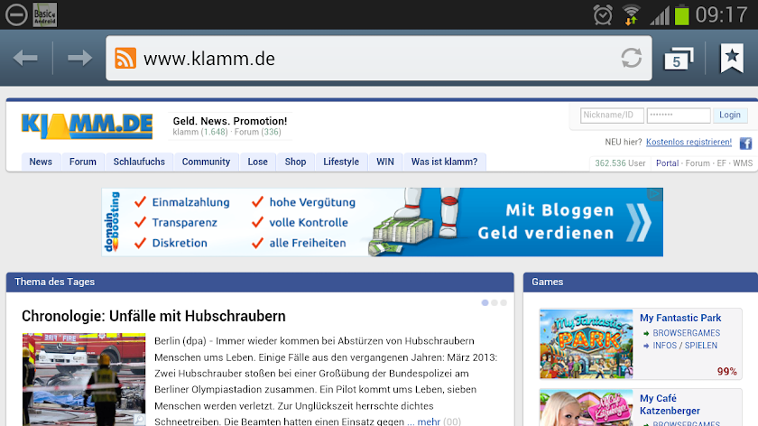 Klamm - StartApp Screen 2