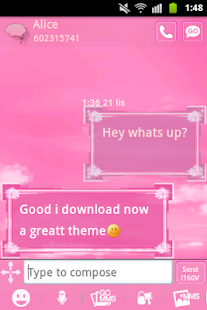 GO SMS Pro Pink Clouds Buy Screenshots 1