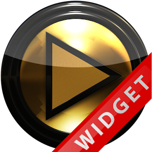 Poweramp Widget Gold Black logo