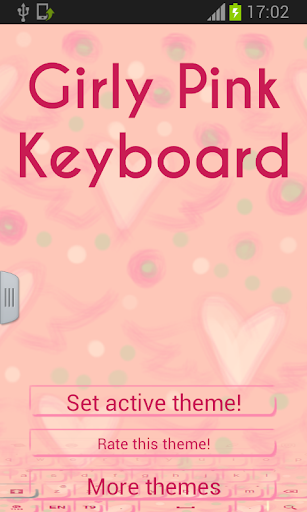 少女的粉红色的键盘