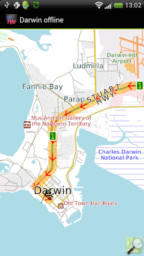 Darwin offline map