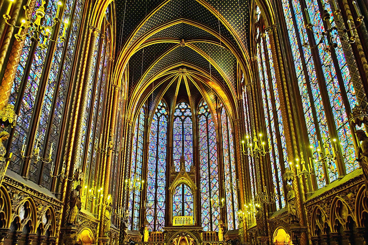 Interior of Sainte-Chapelle in Paris.
 
