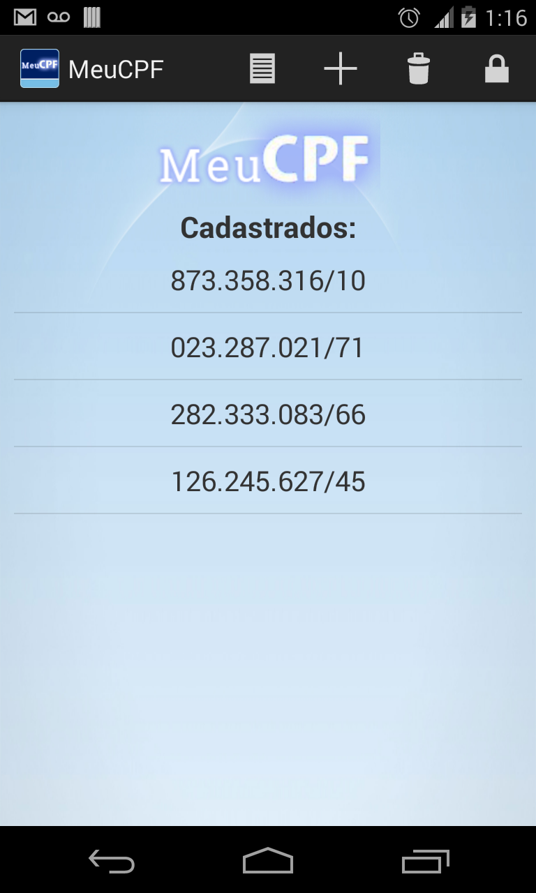 Meu CPF Screen 1